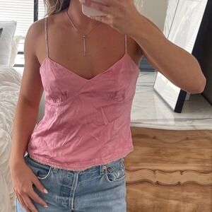 Vintage Y2K Liz Claiborne 100% Silk Pink Crop Top